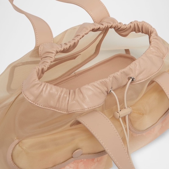 Simone Rocha Sheer Stuffed Carnation Drawstring Top-Handle Bag - Picture 3 of 4